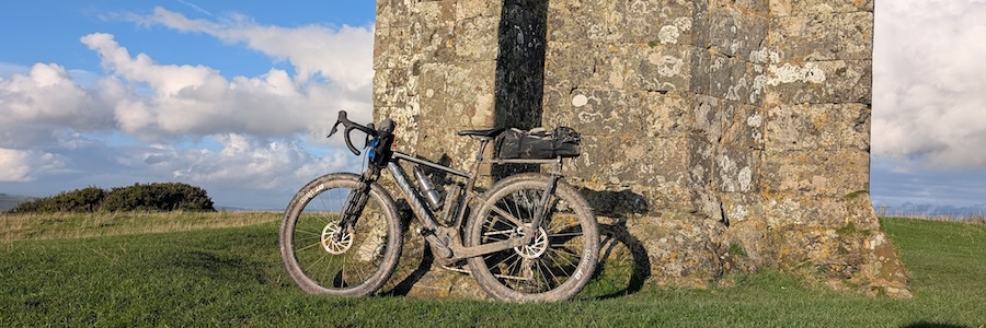 Bike at St Catherines Oratory, locally known as the Pepperpot